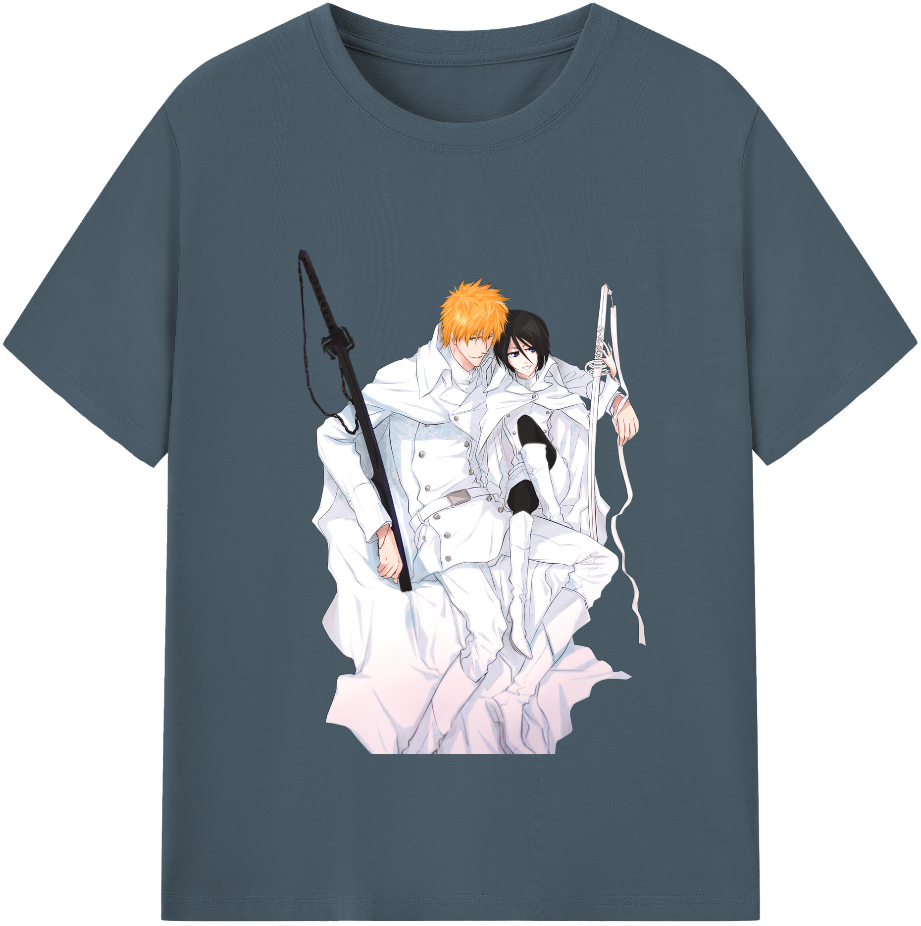 （画像用） ブリーチ 黒崎一護（くろさき いちご）BLEACH Kurosaki Ichigo 綿100％半袖Tシャツ（フロントプリント）